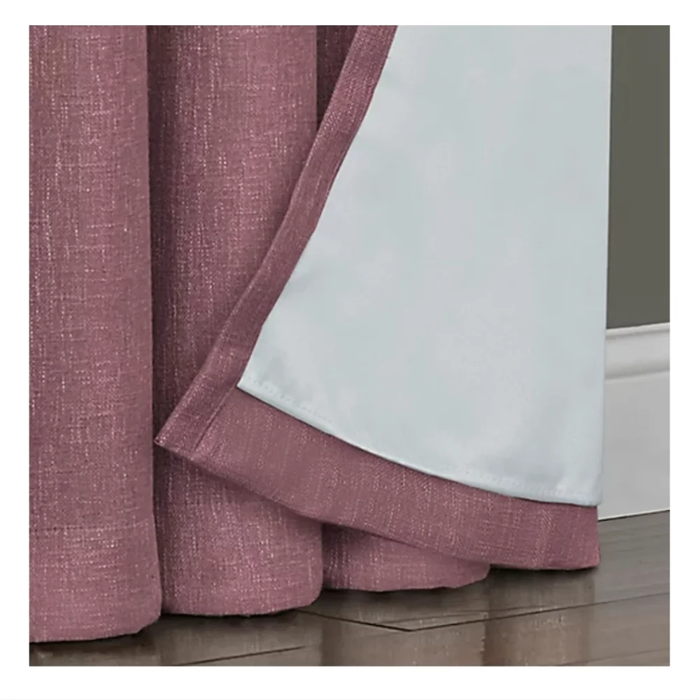 Quinn 95 Inch Total Blackout Grommet Top Curtain Panel in Eggplant - Picture 4 of 6